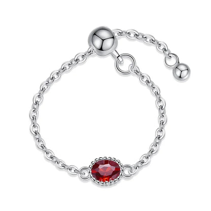 Anillo Cadena con Corazón Ajustable