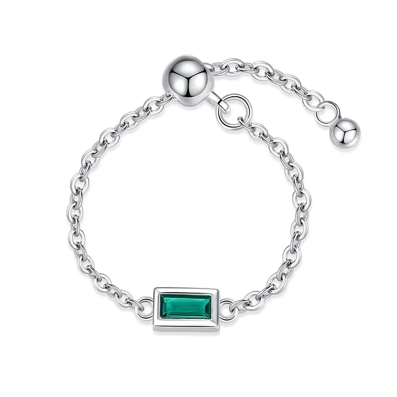 Anillo Cadena con Corazón Ajustable
