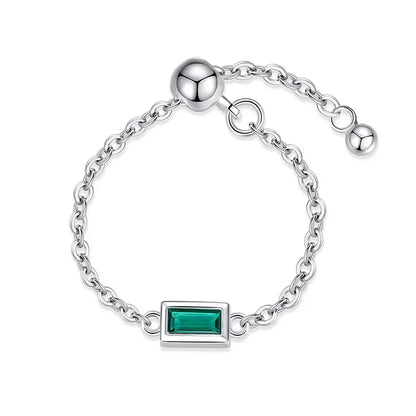 Anillo Cadena con Corazón Ajustable