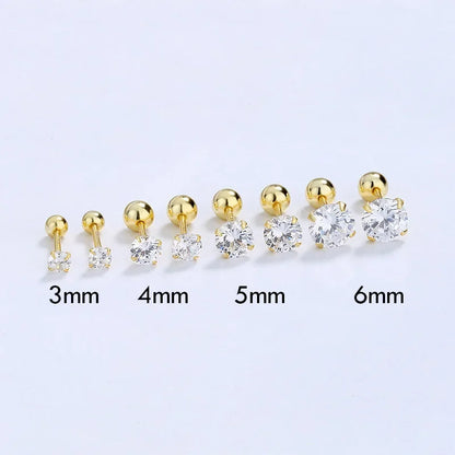 Aretes Zirconia de Color con Rosca