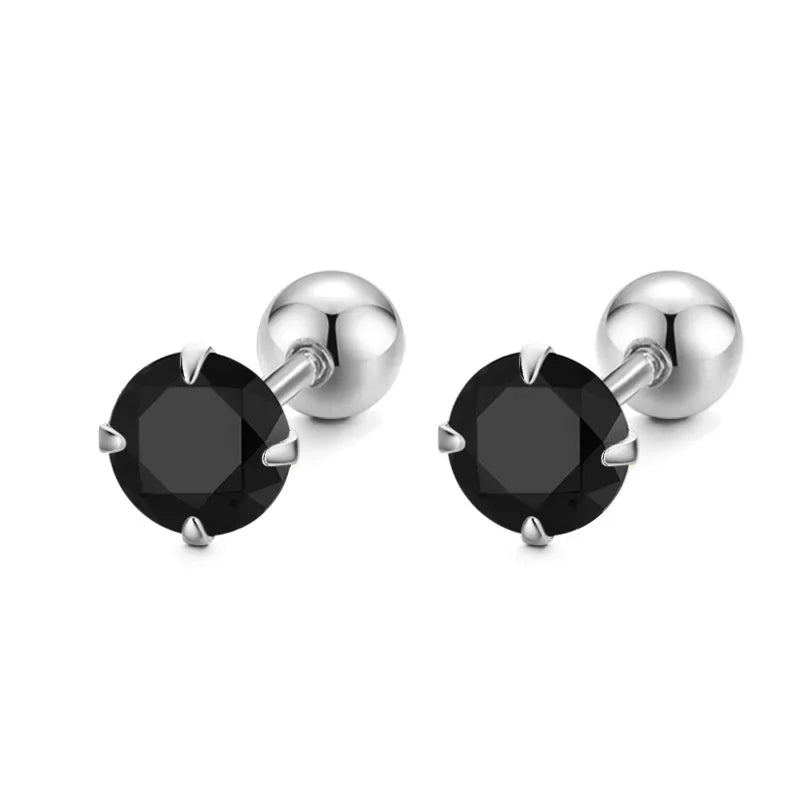 Aretes Zirconia de Color con Rosca