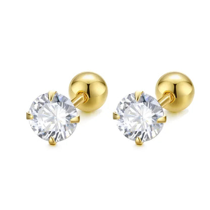 Aretes Zirconia de Color con Rosca