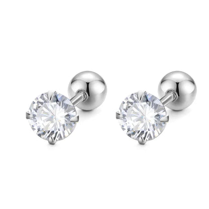 Aretes Zirconia de Color con Rosca