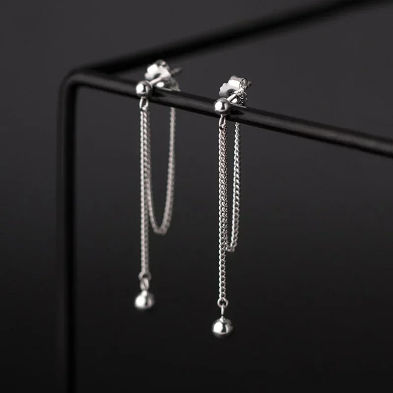 Aretes con Cadena de Bolitas
