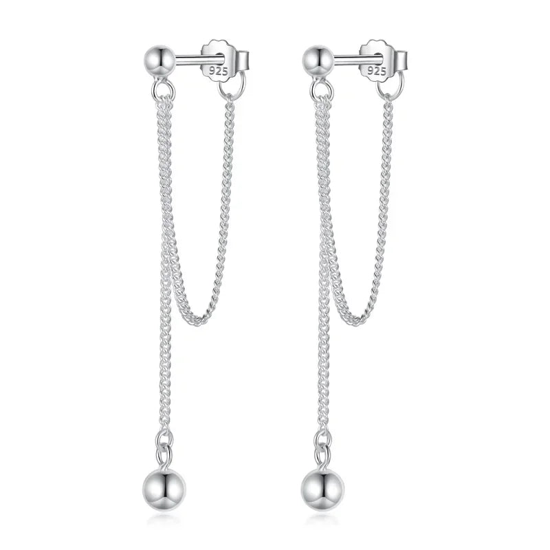Aretes con Cadena de Bolitas