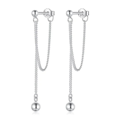 Aretes con Cadena de Bolitas