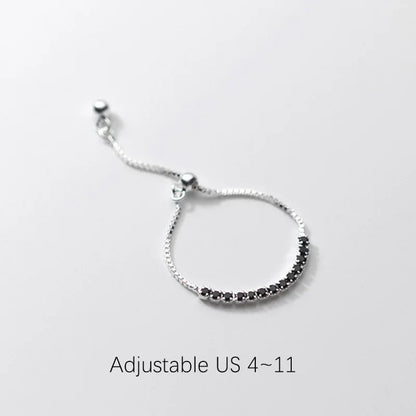 Anillo Cadena con Zirconias Ajustable