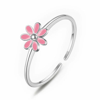 Aretes Flor Esmaltada con Rosca