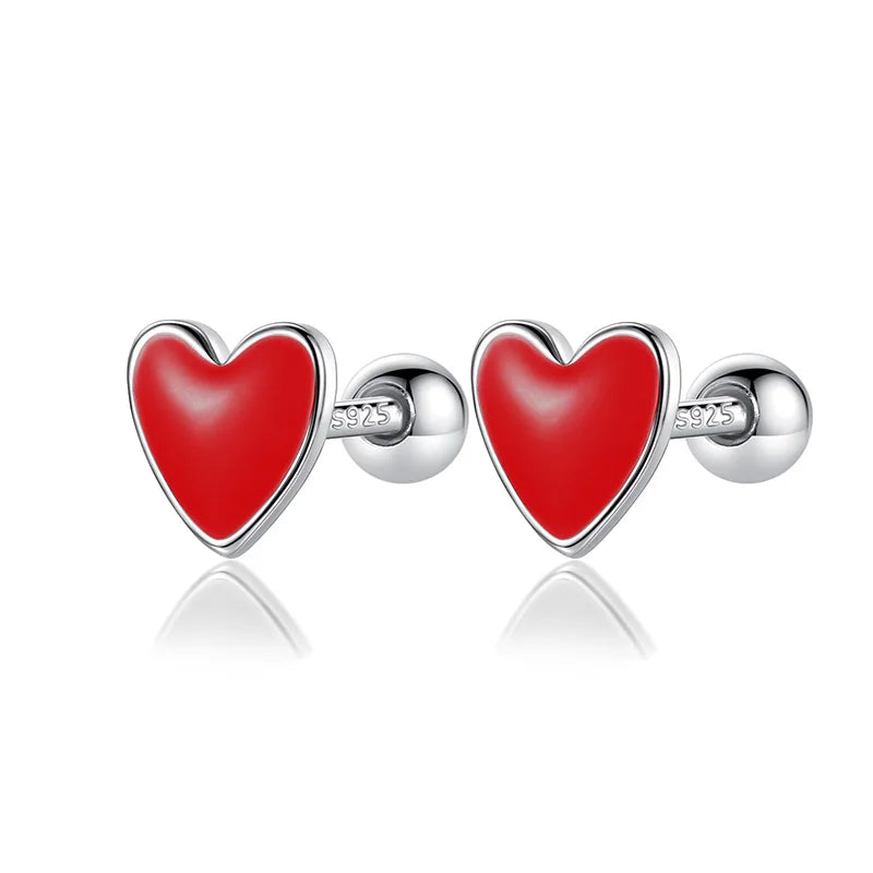 Aretes Corazón Esmaltado
