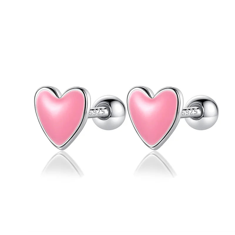 Aretes Corazón Esmaltado
