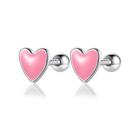Aretes Corazón Esmaltado