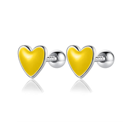 Aretes Corazón Esmaltado
