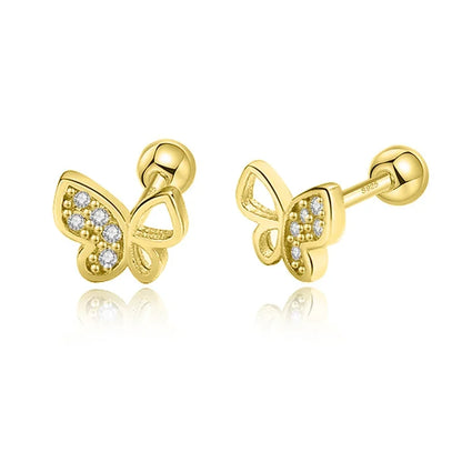 Aretes Mariposa y Osito con Rosca