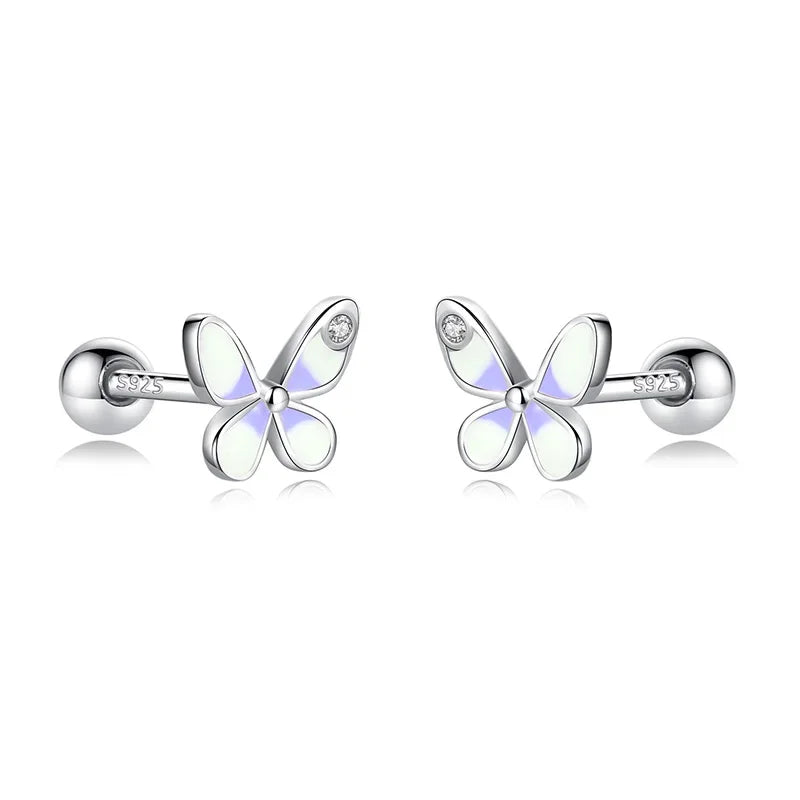 Aretes Mariposa Rosa o Morada