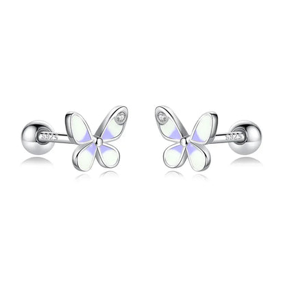 Aretes Mariposa Rosa o Morada