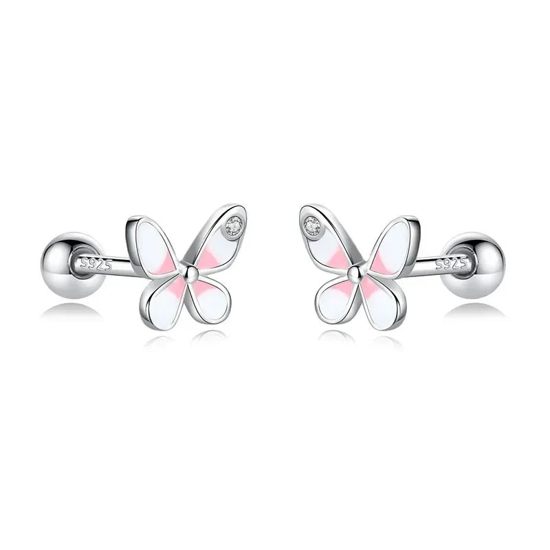 Aretes Mariposa Rosa o Morada