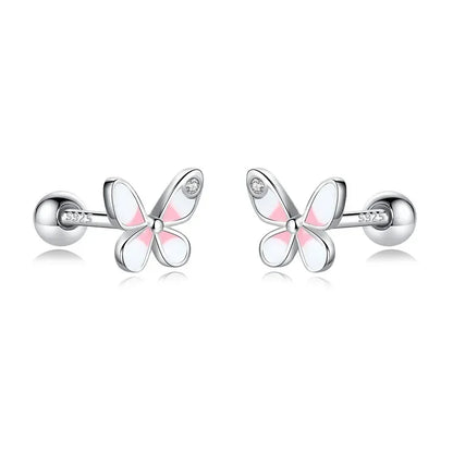 Aretes Mariposa Rosa o Morada