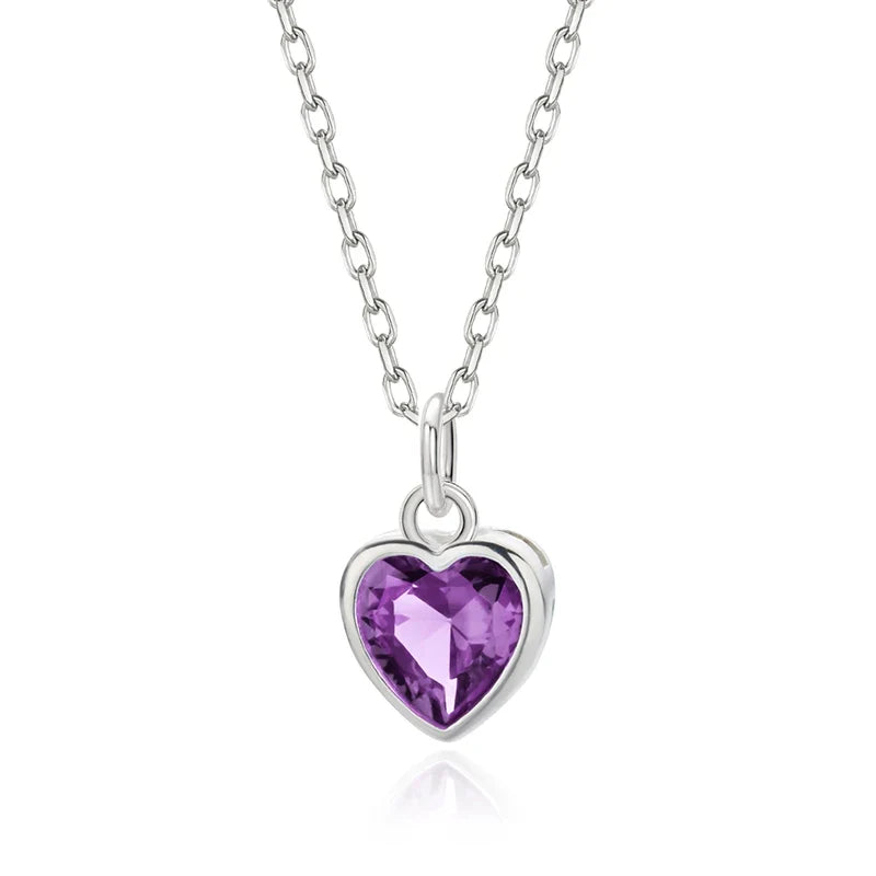 Collar Corazón con Zirconia de Color