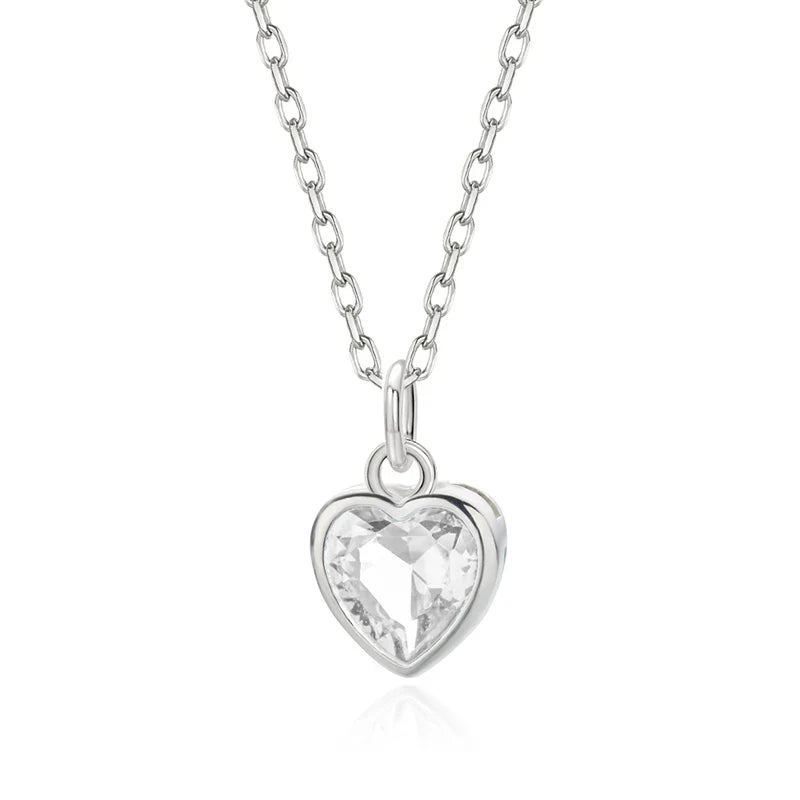 Collar Corazón con Zirconia de Color
