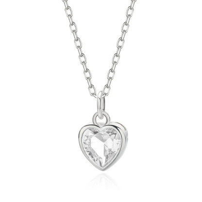 Collar Corazón con Zirconia de Color