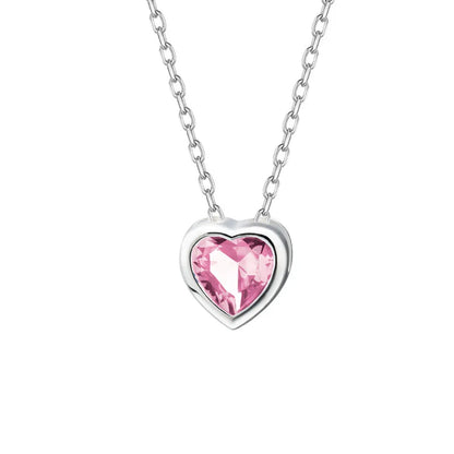 Collar Corazón con Zirconia de Color