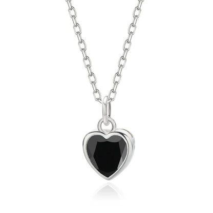Collar Corazón con Zirconia de Color