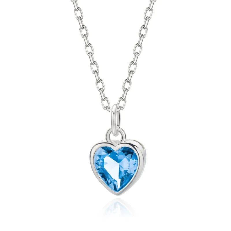 Collar Corazón con Zirconia de Color