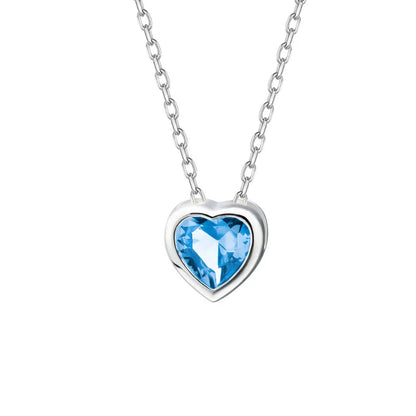 Collar Corazón con Zirconia de Color