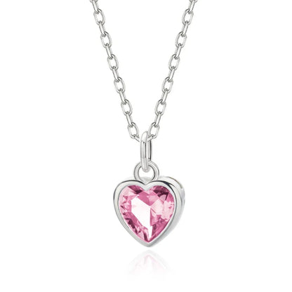 Collar Corazón con Zirconia de Color