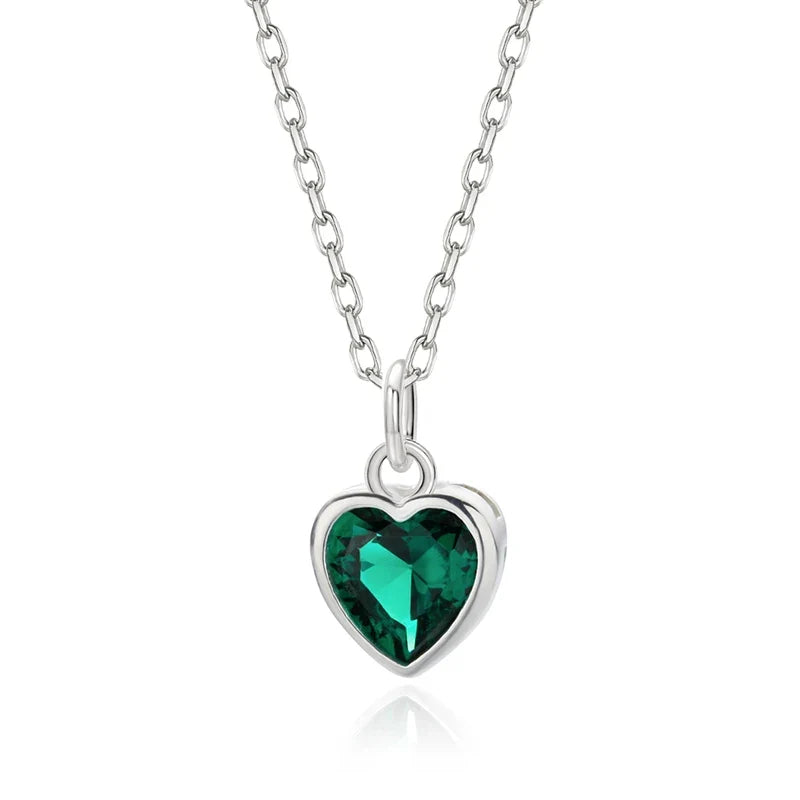 Collar Corazón con Zirconia de Color