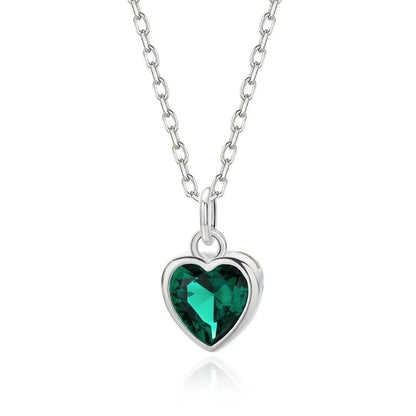 Collar Corazón con Zirconia de Color