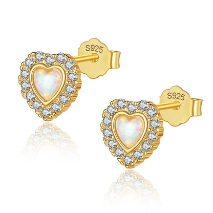 Aretes Corazón con Ópalo