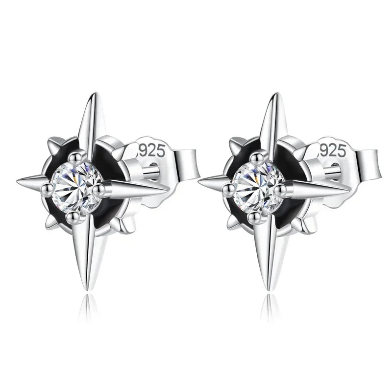 Aretes Estrella con Zirconia Negra o Blanca