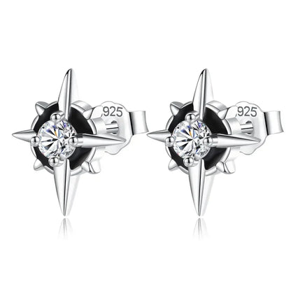 Aretes Estrella con Zirconia Negra o Blanca