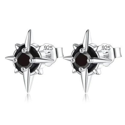 Aretes Estrella con Zirconia Negra o Blanca