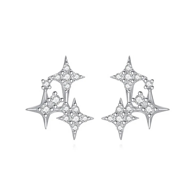 Aretes Estrella de Zirconia en Plateado o Dorado