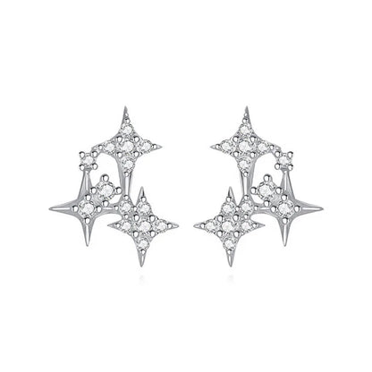 Aretes Estrella de Zirconia en Plateado o Dorado