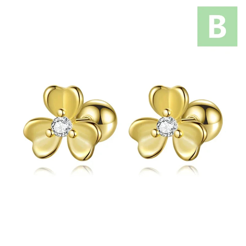 Aretes Flores Deslumbrantes con Zirconias