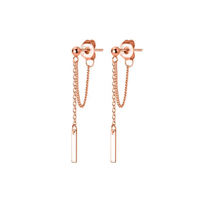Aretes Barra Geométrica con Cadena