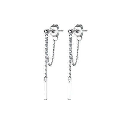 Aretes Barra Geométrica con Cadena