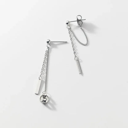 Aretes Barra Geométrica con Cadena