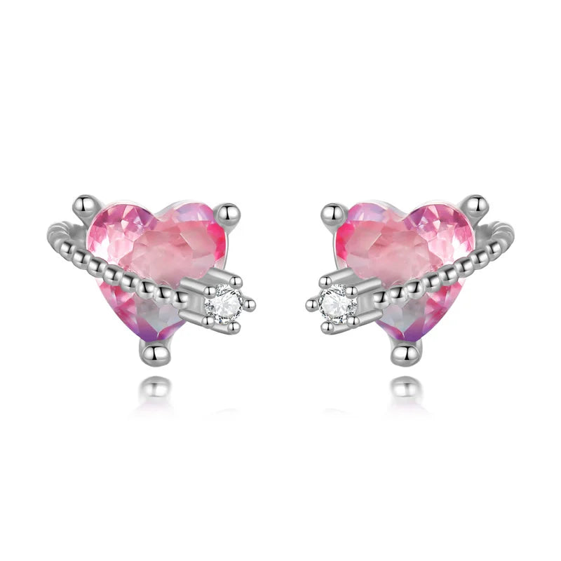 Aretes Corazón y Estrella con Zirconia