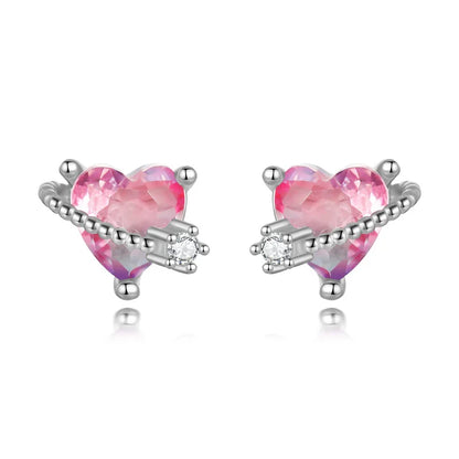 Aretes Corazón y Estrella con Zirconia