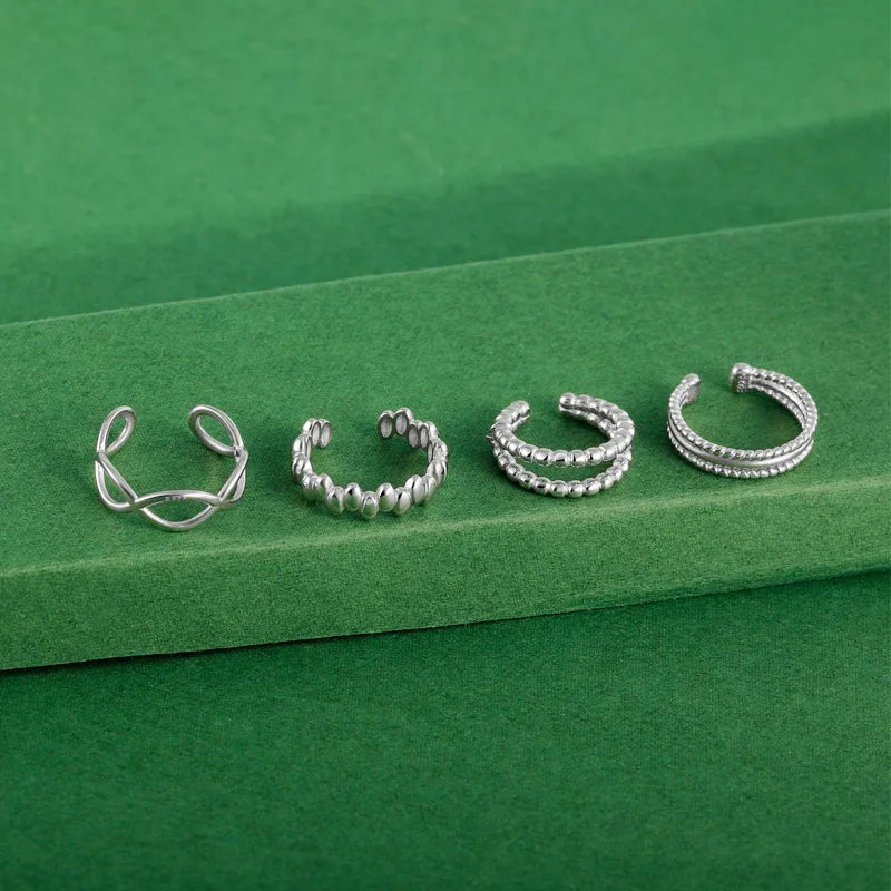 Aretes de Clip Geométricos en Ocho Estilos