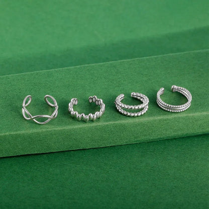 Aretes de Clip Geométricos en Ocho Estilos