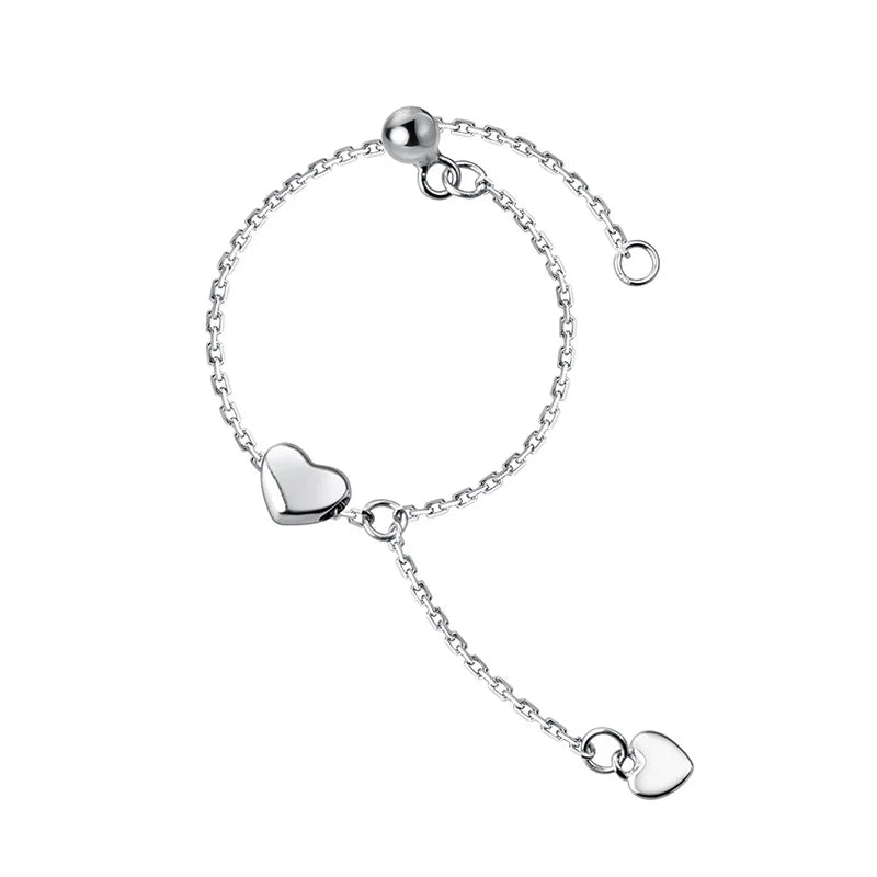 Anillo Abierto Cadena con Corazón