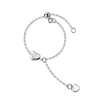 Anillo Abierto Cadena con Corazón