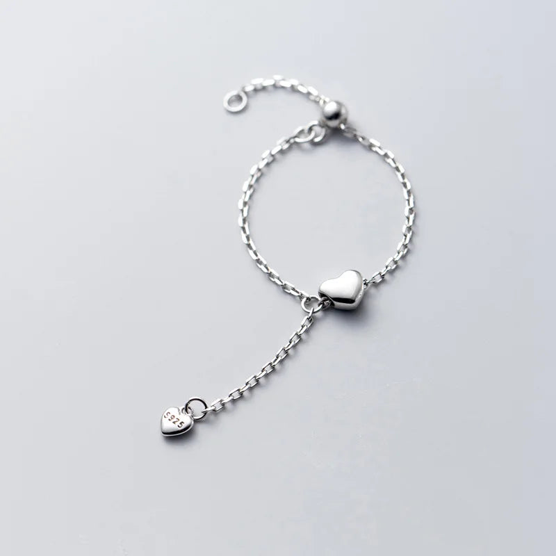 Anillo Abierto Cadena con Corazón