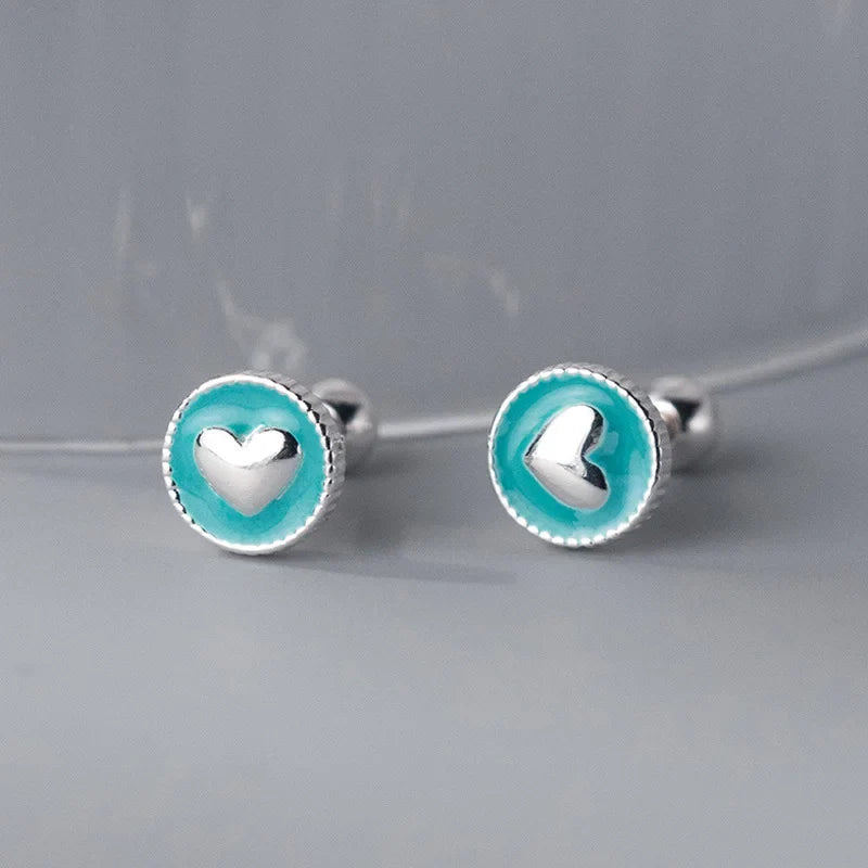 Aretes Corazón Romántico de Rosca