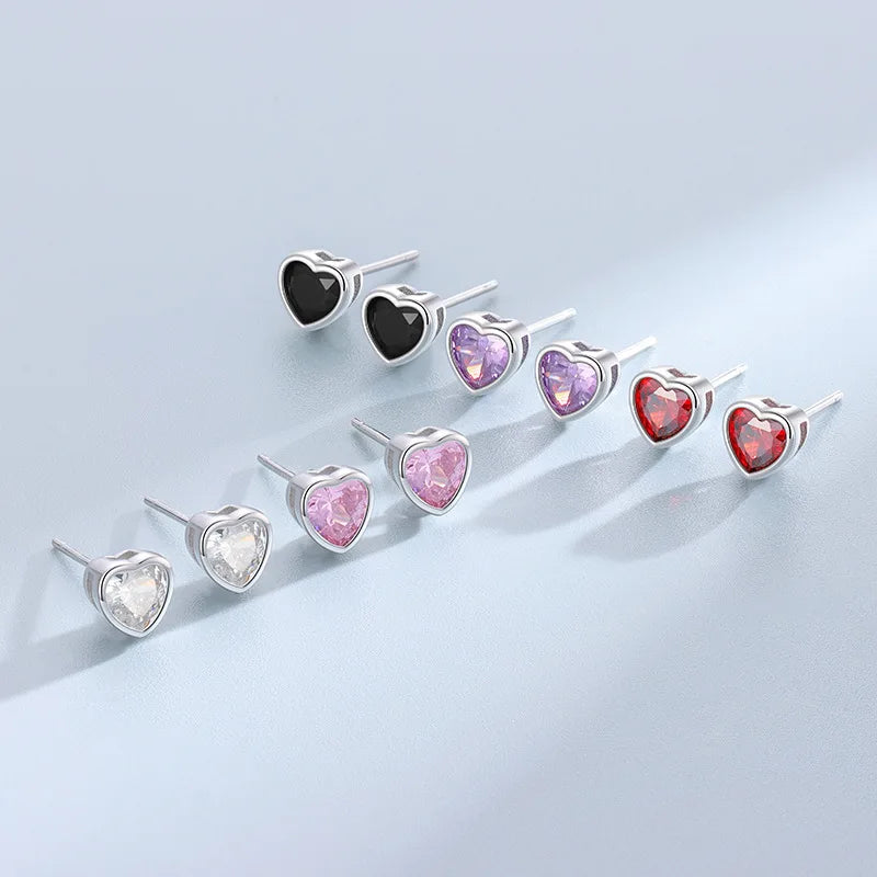 Aretes Corazón Brillante con Zirconia